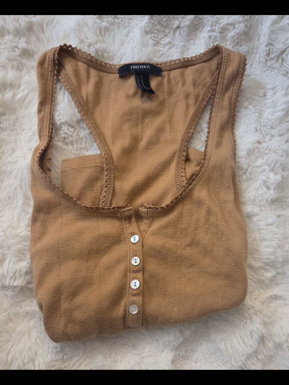 Forever 21 Tan Ribbed Racerback Tank Top - Picture 4 of 4